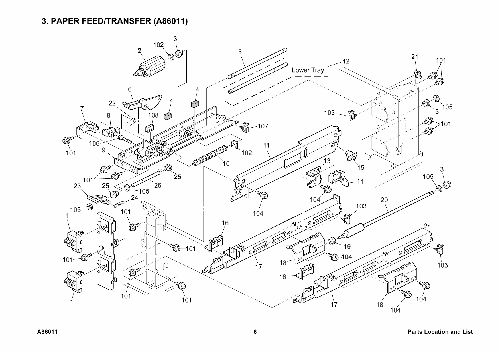 RICOH Options A860-11 PAPER-TRAY-UNIT Parts Catalog PDF download-2